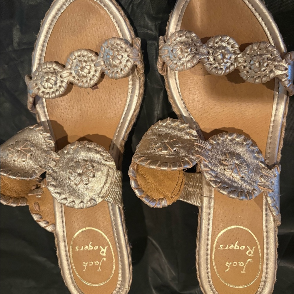 Jack Rogers Women's Gold and Tan Sandals